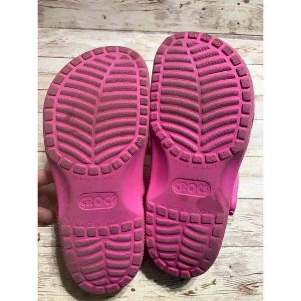 Crocs Classic Clogs Pink Slip On Women's Size 8-9 Comfort - Image 7