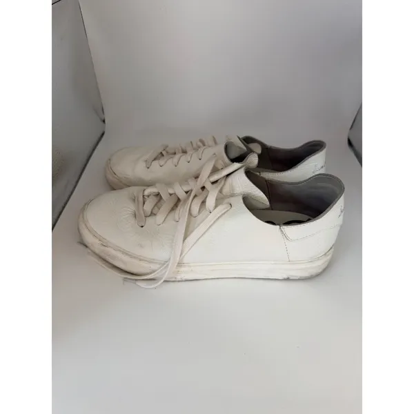 Sam Edelman White Leather Low Top‎ Sneakers Womens 9 Minimalist Lace Up Shoes - Image 4