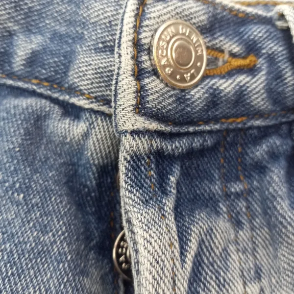 PacSun 25 Vintage High Rise Denim Raw Hem Distressed Shorty Shorts - Image 3