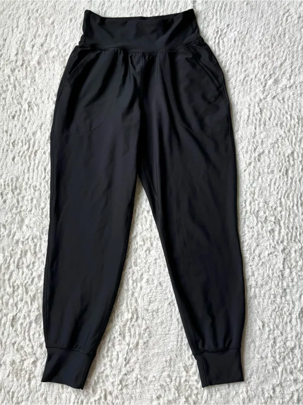 Old Navy Active High Rise Powersoft Go Dry Joggers Womens S Black Athleisure - Image 2
