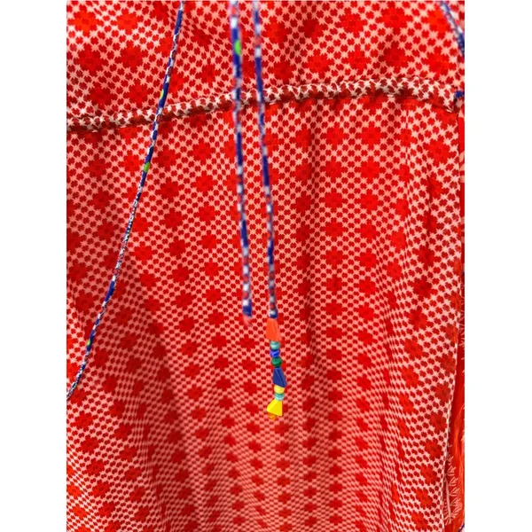 Tanvi Kedia Anthropologie Patchwork Beaded Maxi Dress Orange Red Size M AS IS - Image 8