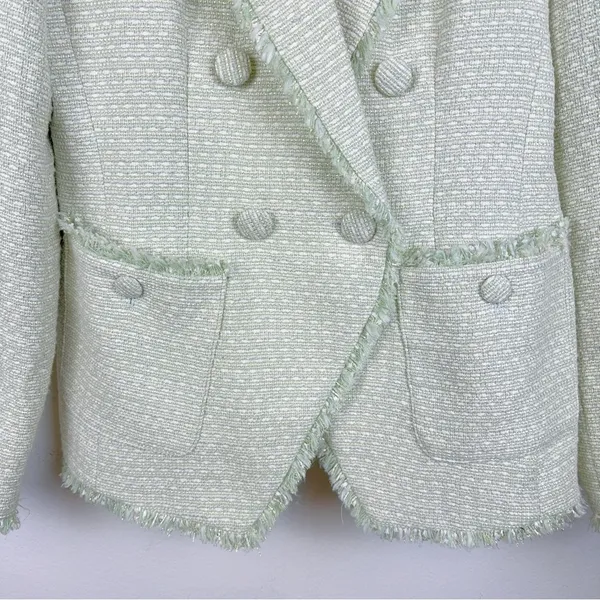 NWT House of Harlow 1960 Pistachio Tweed Spring Jacket - Image 3