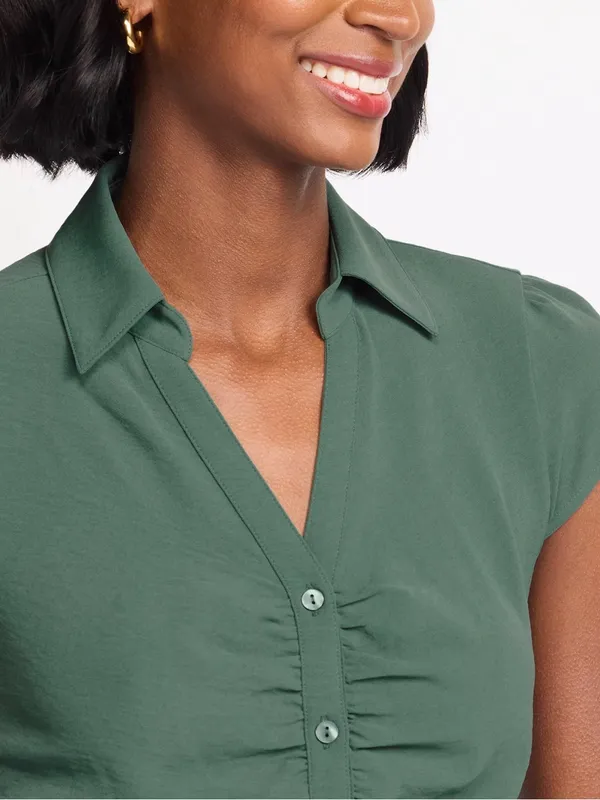 Montgomery Post Lilli Airette Blouse Green Medium NWT STITCH FIX - Image 3