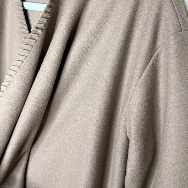 AllSaints Paxx Italian Wool Wrap Waterfall Trench Coat Dune Small Winter Jacket - Image 5