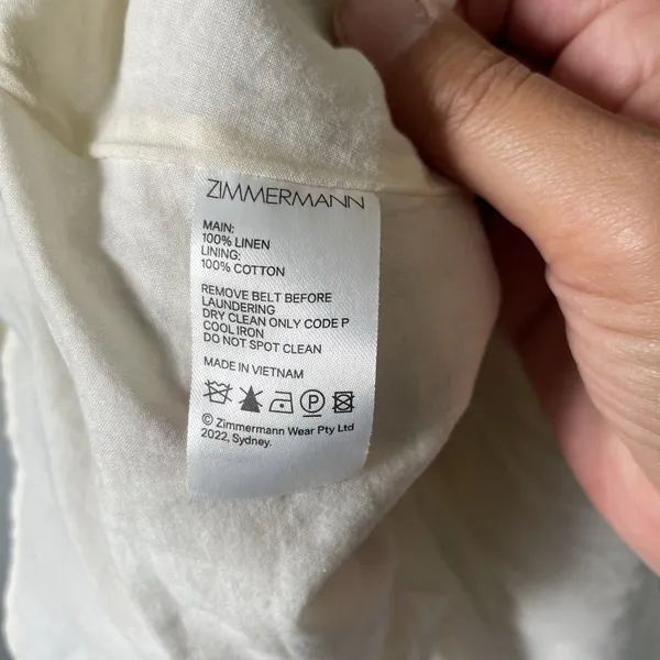 ZIMMERMANN Clover Paneled Mini Dress 100% Linen Spliced Multi Floral Size 2 - Image 11