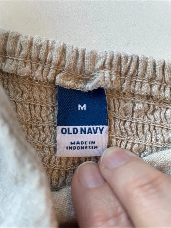 Old Navy Tan Linen Jumpsuit Medium - Image 7