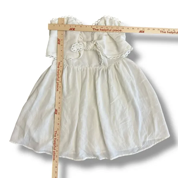 DO+BE White Strapless Sweetheart Mini‎ Dress Medium NWT Tie Front Scallop Trim - Image 3