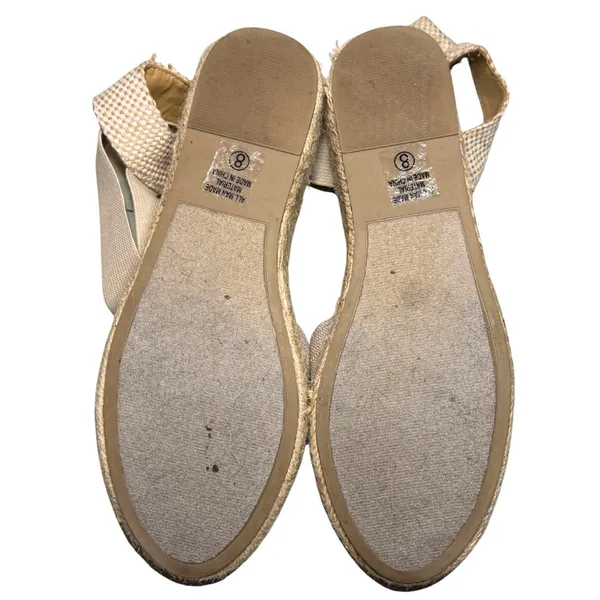 Soda Espadrille Platform Sandals Ankle Wrap Beige Linen + Hemp Size 8 - Image 6