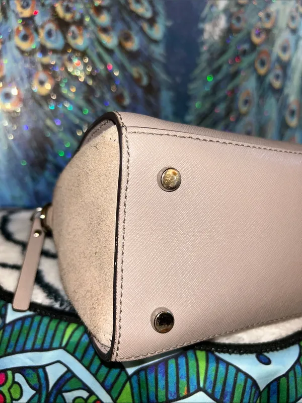 kate spade taupe Small dome satchel with gold Hardware & Removable Strap - Image 7