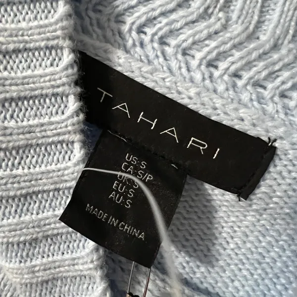Tahari Light Blue Mock Neck Sweater - Image 3