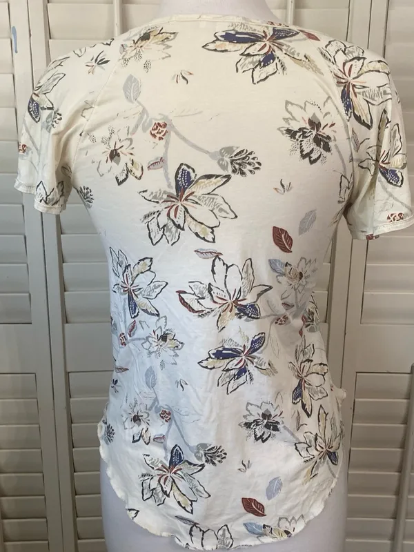 Wilfred Cream Floral Scoop-Neck Peplum Crop Top - Image 6