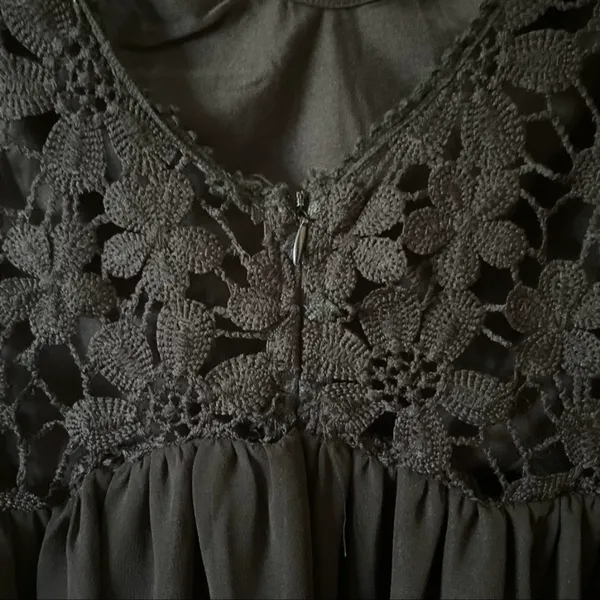 Black Lace Maxi Dress Size M - Image 5