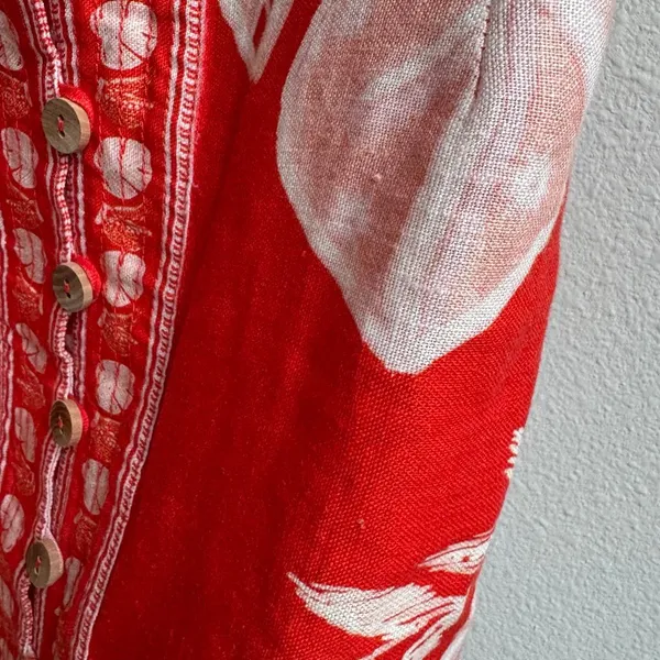 Farm Rio Monsteras 100% Linen Vibrant Tropical Vacation Mini Dress Size Small - Image 5