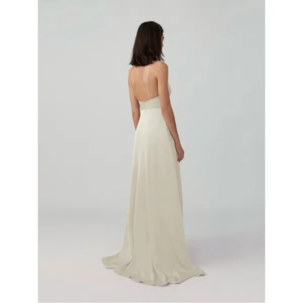 Fame & Partners Stappy Tri Cup Gown Champagne Size 6 Bridal Wedding Guest Prom - Image 4
