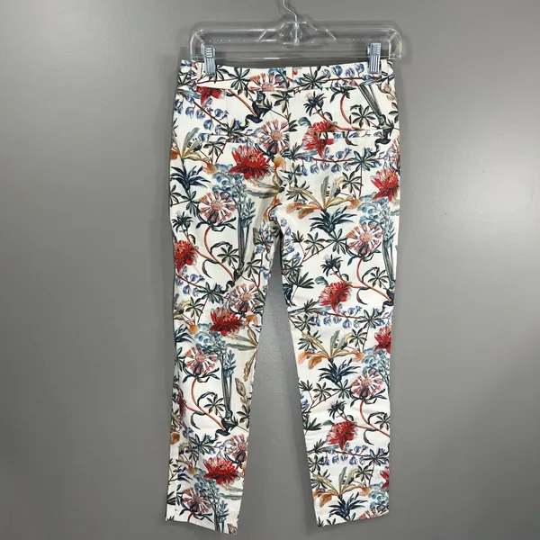 Zara Woman Size XS Floral Cotton Pants - Image 6