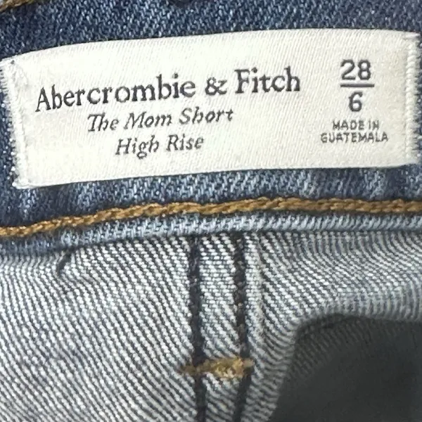 Abercrombie & Fitch The Mom Short High Rise Blue Denim Mom Shorts Size 28 - Image 8