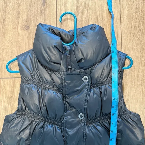 Prana Milly Quilted Puffer Vest Size Small Down Insulated Full Zip Black - Image 5