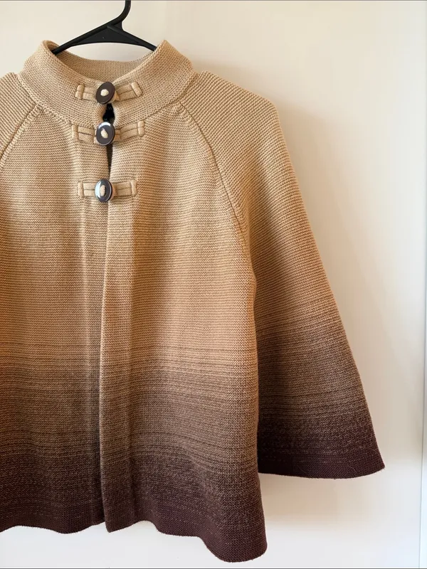 Jones New York Signature Ombre Gradient Knit Toggle Button Cardigan Sweater - Image 2