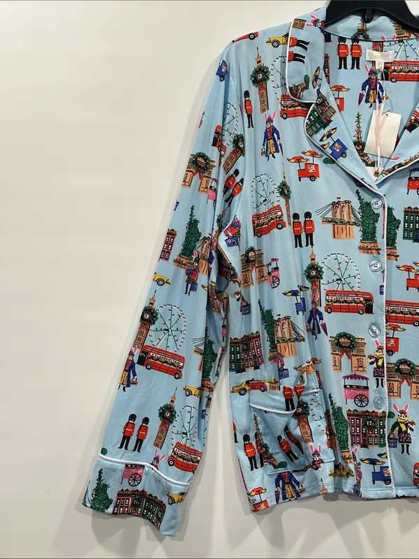 Beauty Sleep Social Eloise Cozy Pajama Set 2pc NEW Holiday Hopping XXL - Image 5