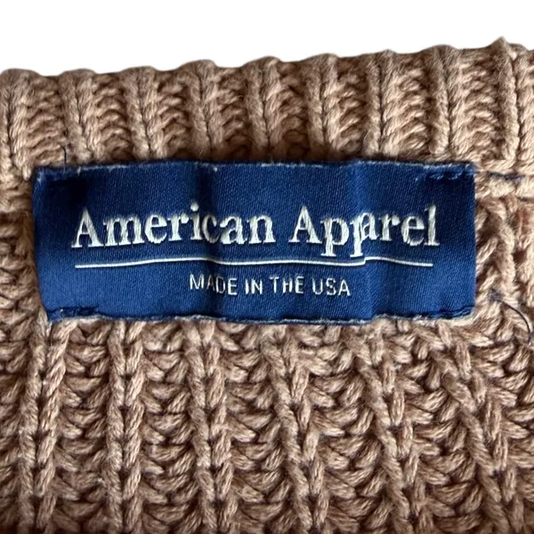 American Apparel 100%‎ Combed Cotton Chunky Tan Sweater Sz XL - Image 4