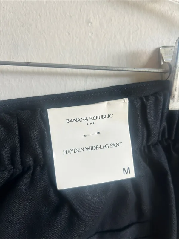 Banana Republic Hayden Wide Leg Linen Blend Black Pants Size Medium NWT - Image 8