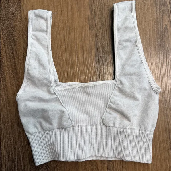 Free People $126 FP Movement Good Karma Ice Gray White Sports Bra Leggings‎ Set - Image 5