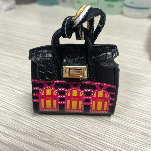 New Black Birkin Tote Charm For Purse - Image 3