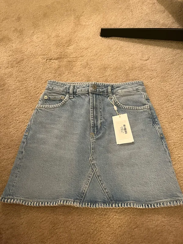 Rails Laurel Denim Skirt in Harbor Blanket Stitch - Image 3
