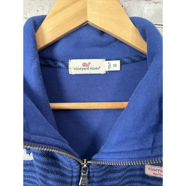 Vineyard Vines Blue Stripe‎ Zip Women's Jacket Size XS - Image 4