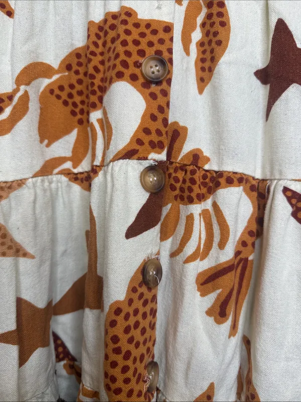 Farm Rio Lobster Sky button down front mini dress sz S (PP) - Image 3