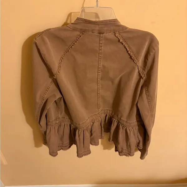 Free People Flared Hem Double Breasted Army Military Jacket - Image 6