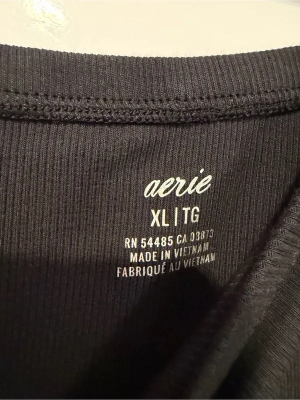 Aerie Classic Black Women's Drawstring Midi Skirt - Image 4