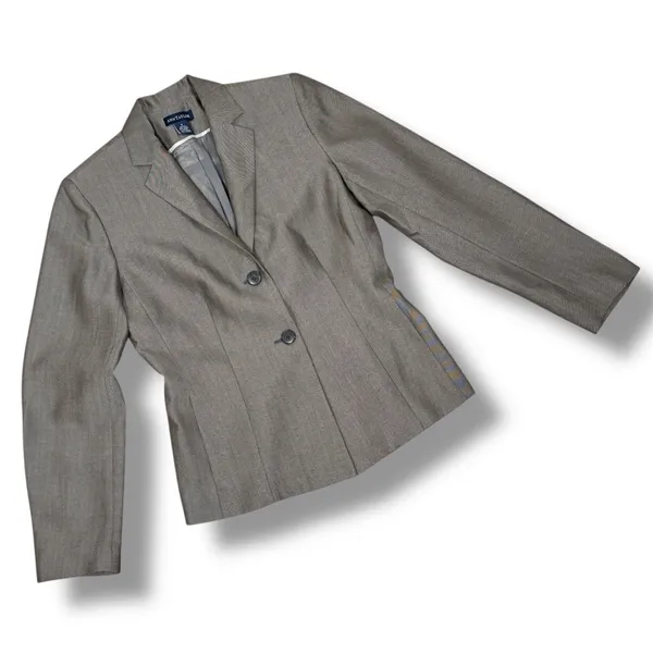 Ann Taylor Wool Blend‎ Blazer Jacket Taupe Brown Size 6 - Image 12