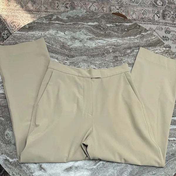 Djerf Avenue First Choice Pants in Greige High Waisted Trousers Pants Tan Sz S - Image 4