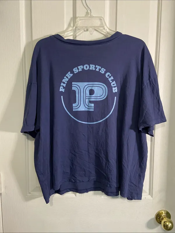 PINK Victoria's Secret Navy V-Neck Short Sleeve Tee - Image 3