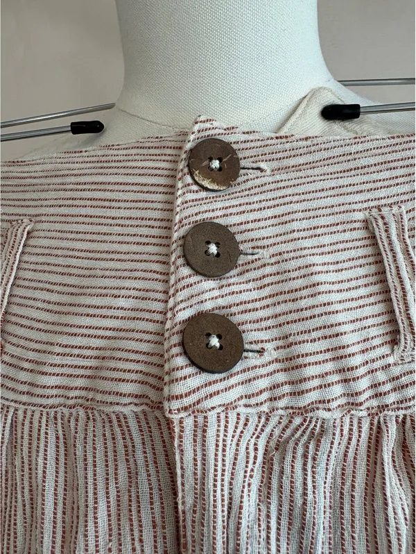 Free People Women's Striped High-Waisted Button Front Pants Size 2 Made in India - Image 3