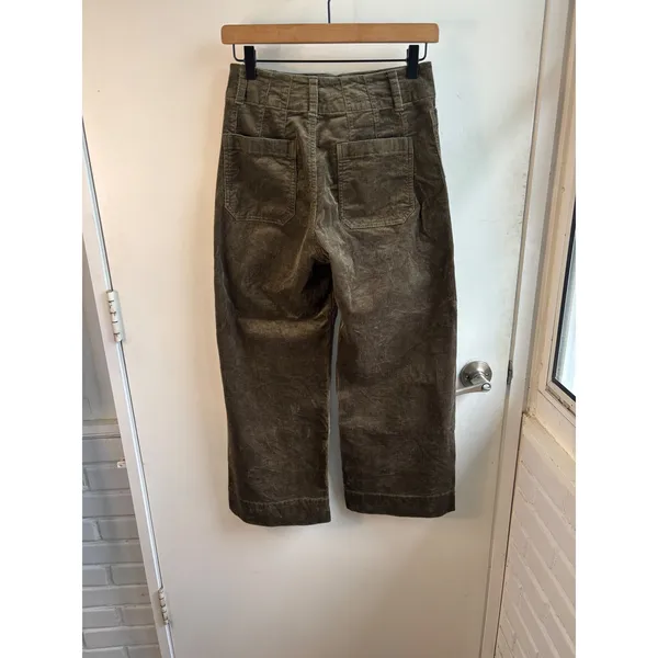 Maeve Anthropologie The Colette Corduroy Wide Leg Crop Pants Size 25 boho‎ - Image 4