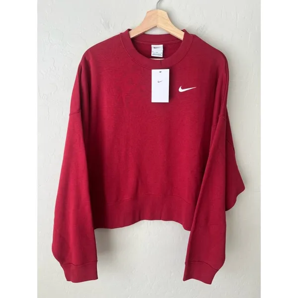 Nike Sportswear oversized Crew-Neck Sweatshirt NEW red - Image 2