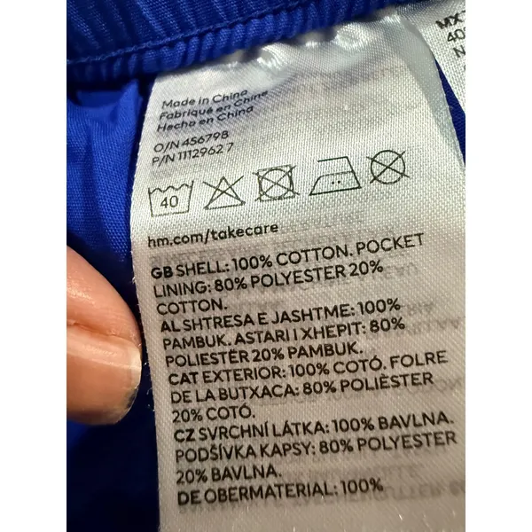 H&M Divided Womens‎ L Blue Cotton Parachute balloon Cargo Pants Baggy Joggers - Image 8
