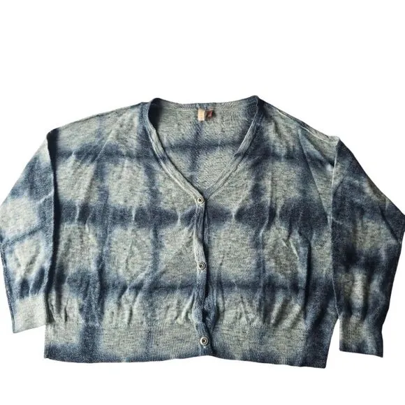 Anthropologie - Pilcro NWOT‎ Tie Dye Cardigan Sweater Size Large Indigo Blue Size M - Image 3
