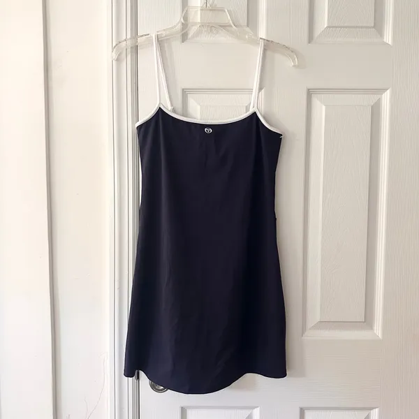 Sergio Tacchini Navy Blue White Trim Elise Court Tennis Dress Mini Small Women - Image 2