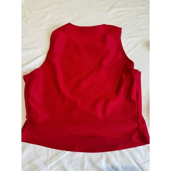 Flounce Club Sleeveless Red Tank Top | Size 6 - Image 6