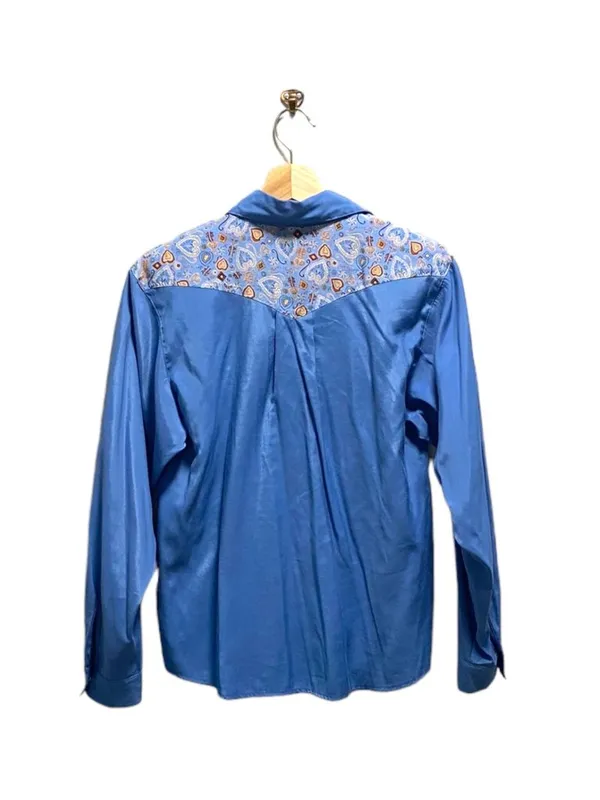 Vintage Desert West Button Down Western Shirt Blue Size XS Rodeo Country Spring - Image 11