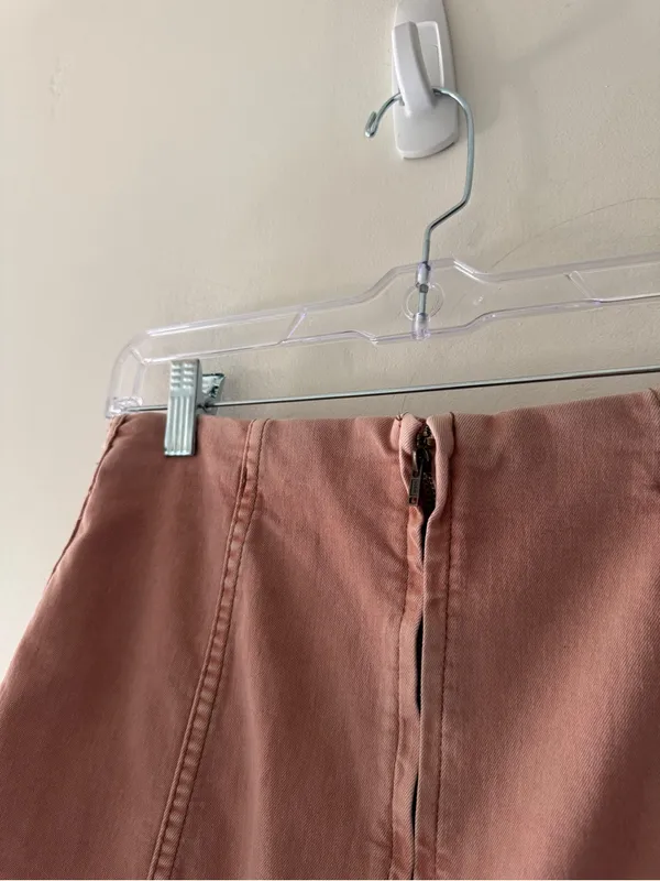 Free People Modern Femme Dusty Rose Denim Mini Skirt‎ - Image 6