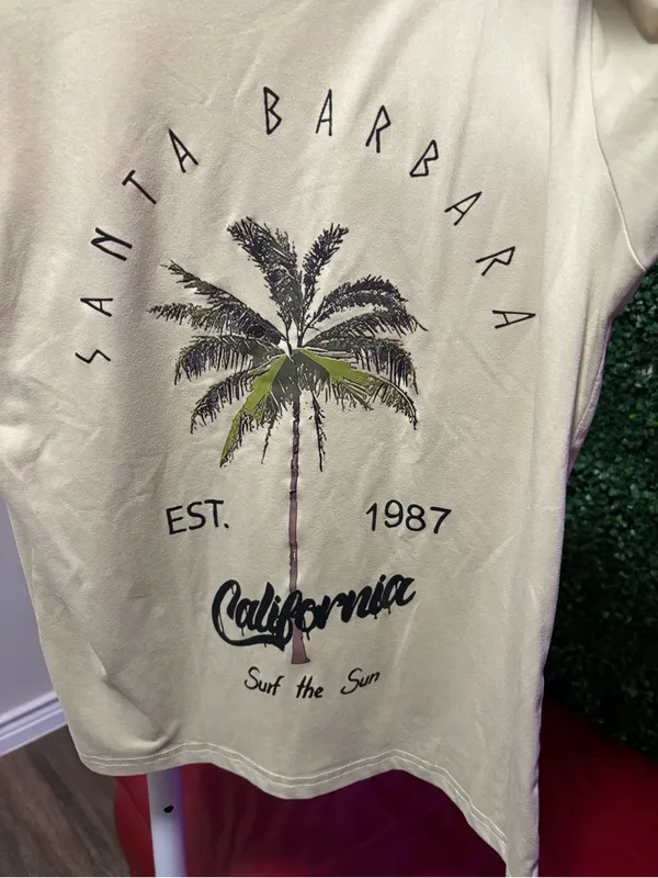 Santa Barbara Palm Graphic T‑Shirt - Cream - Image 3