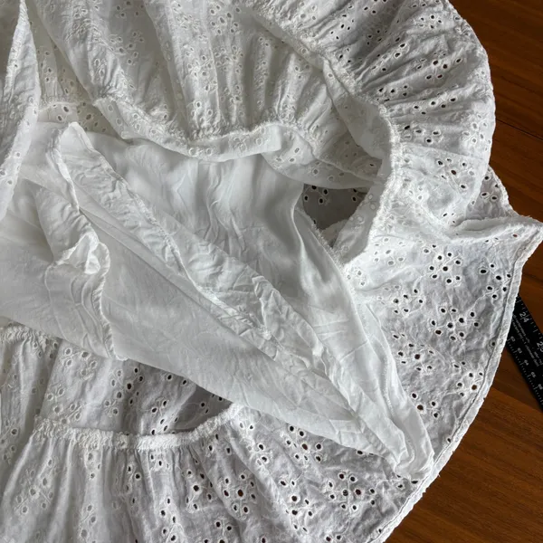 Olivaceous Eyelet‎ Sundress S White Cottagecore Summer Beachy Coquette Preppy - Image 16