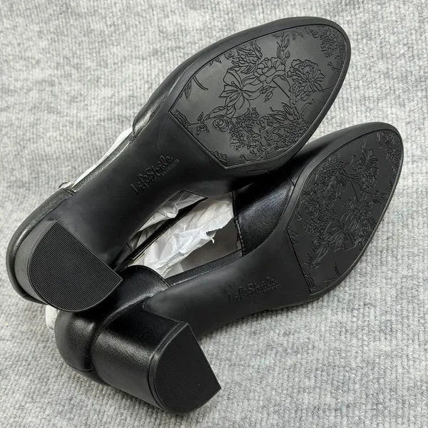 LifeStride Size-9M Womens Tracy Black Faux Leather Strappy Block Heel Pump - Image 4