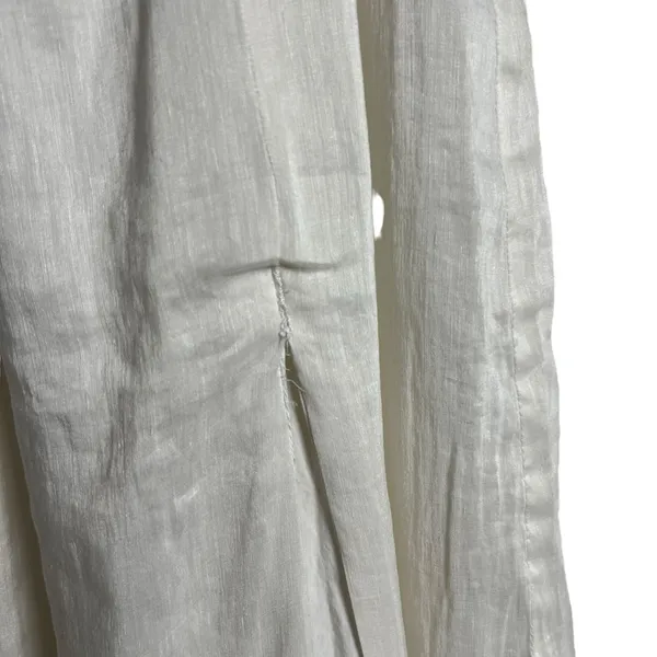 All Saints Lary White Linen Silk Shoulder Long Sleeve Slit Midi Dress Size 6 - Image 13