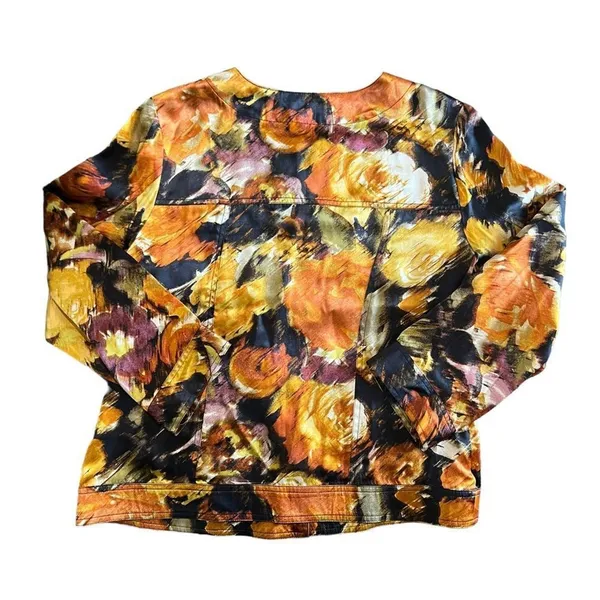 Pendleton Blouse Womens Medium Floral Button Front Silk‎ Long Sleeve Top - Image 6