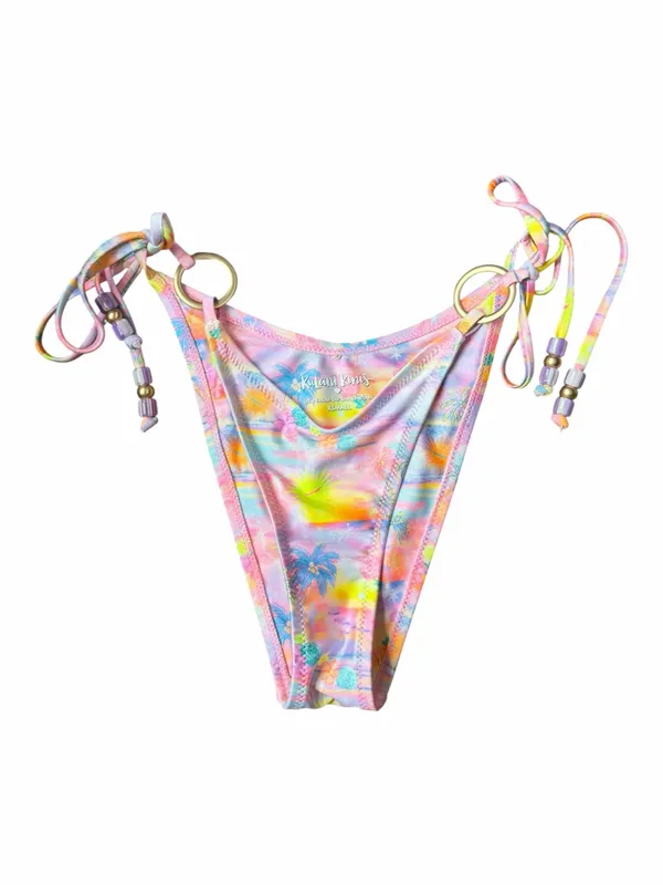 Kulani Kinis Sunset Universe Bikini Set XS O-Ring Halter Tie Side Pastel - Image 5